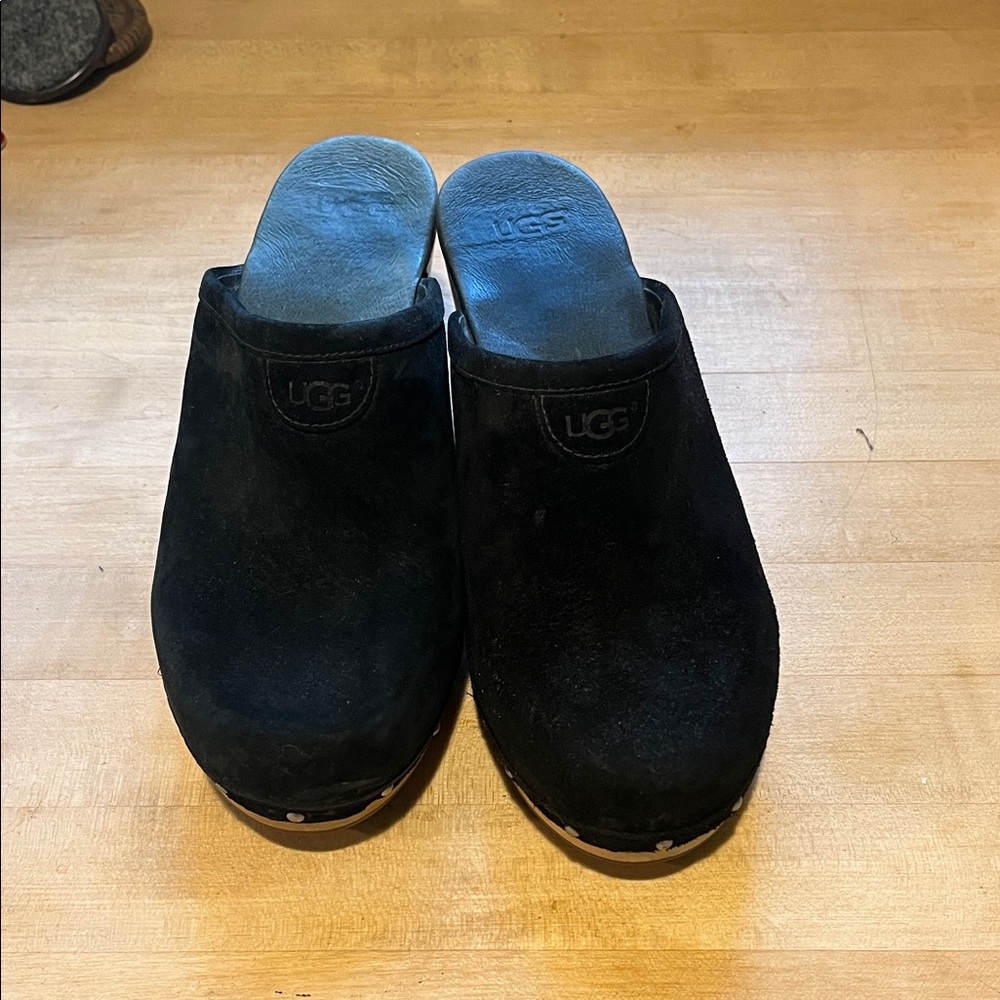 UGG Women's Black Suede Clogs